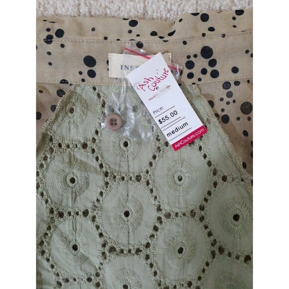 In Style~Women's Size M~Beige/Black Polka/Dot Blouse Button Down Shirt NWT$55.00 - Picture 5 of 9